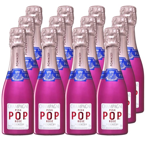 Case of 12 Bottles of Mini Pommery Pink POP Rose 20cl – Ideal for Parties or Giveaways